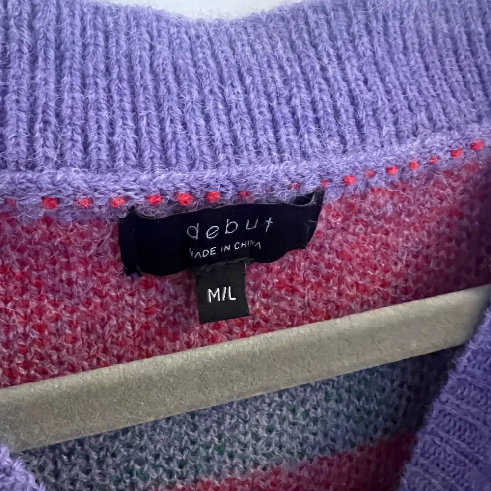 Debut Purple Red Crew Neck Sweater with Playful Cherry Accents - Picture 2 of 3